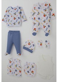 Resim Breeze Erkek Bebek Hastane Çıkışı 8 Li Ahbap Köpekçikler Desenli 0-3 Ay, Beyaz 