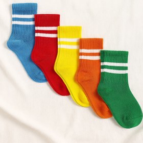 Resim Civil Boys Basic Çizgili 5'Li 2-12 Yaş Erkek Soket Çorap - Standart / 8-9 Yaş 