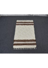 Resim Zehra Abla Halı Yeni El Dokuma Tiftik Yün Siirt Battaniyesi Kilim 5770 