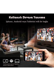 Resim Genel Markalar Taşınabilir Omaze Sinema Projektörü Ev Sineması Wifi Bluetooth Android Ios Akıllı Projeksiyon 