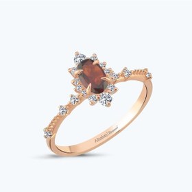 Resim Altınbaş Pırlanta Garnet Taşlı Oval Yüzük Pnf004pgrn-14k 