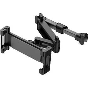 Resim Dianziye Siyah Araba Arka Yastık Tutucu, 4.7-13 İnç Tablet Ve Telefon İçin Katlanabilir Genişletilebilir Abs+alüminyum Tutucu 