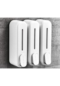 Resim İsgstore 350 Ml Kapasiteli Manuel Sıvı Sabunluk Basmalı Model Duvara Monte Şık Tasarım 3 Adet 