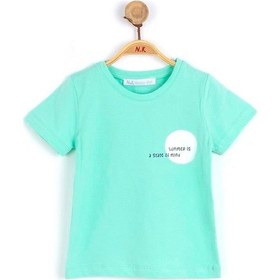 Resim Erkek Bebek Pamuklu, Rahat Kalıp Arka Baskılı Tshirt-6968-yeşil Yeşil 