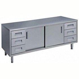 Resim Electrolux Professional Dolaplı Çalışma Tezgahı 3+3'lü Çekmeceli 2 Kayar Kapılı 2000 MM MTA2000PN 