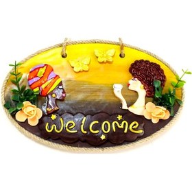Resim Keyifli Kadınlar El Yapımı Welcome Yazılı Kapı Süsü 