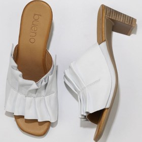 Resim Bueno Shoes Beyaz Deri Kadın Topuklu Terlik 01wn4001 