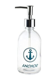 Resim Cam Sıvı Sabunluk,çapa Yazılı 6x6x10cm 250ml Siyah 