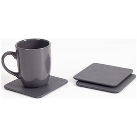 Resim Turgut Office Deri Bardak Altlığı Antrasit 3 Adet Antrasit 