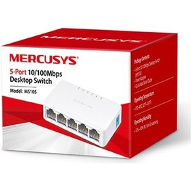 Resim Tp-lınk Mercusys Ms105 5 Port 10/100 Plastik Kasa Swıtch 
