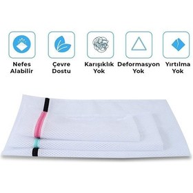 Resim 3 Boy Çamaşır Yıkama Filesi Ve Torbası Kirli Kıyafet Filesi Makine Torbası Vakumlu Hurç Mandal Ch Diğer 
