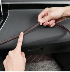 Resim 8m Araba Merkez Konsolu İç Modifikasyon Deri Boşluk Şeridi Siyah Bej 1 Adet 