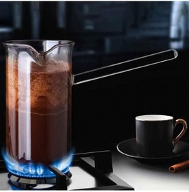 Resim Borosilikat Cam Cezve Ateşe Dayanıklı 4 Fincanlık Lüks 350 Ml 