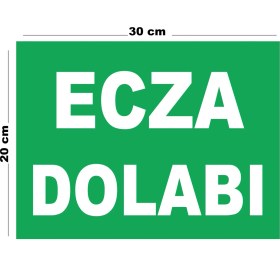 Resim Metal Ecza Dolabı 20CM x 30CM A4 Büyüklüğünde Uyarı Levhası Yönlendirme Tabelası 