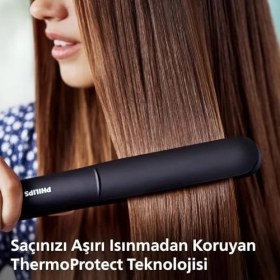 Resim Philips Saç Düzleştirici, Keratin Seramik Plaka, Thermoprotect Teknolojisi, 2 Sıcaklık Ayarı, Tuş Kilidi, 60 Saniyede Isınma, 220°C’YE Kadar Sıcaklık Ayarı, BHS375/00 