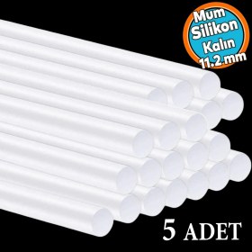 Resim Nzb 5 Adet Kalın Mum Silikon 11.2 mm Çubuk Sıcak Silikon Hobi Süs Hediyelik Eşya Maket Yapıştırma 