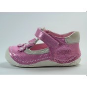 Resim Ozgencshoes Bayrak Pudra Simli Deri Ortopedik Ilkadım Kız Bebek Ayakkabı Pudra 