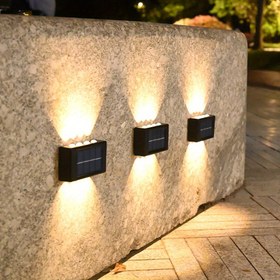 Resim 2 adet 8 LED Güneş Enerjili Üst ve Alt Plastik Konveks Ayna Duvar Yıkama Işıkları, Güneş Enerjili, Süresi 10 Saate Kadar Ulaştırmaktadır, Sokaklar, Açık Alanlar, Aydınlatma Yerleri İçin Uygun, Kolay Kurulum 