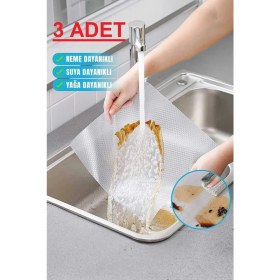 Resim ( 3 Adet ) Çok Amaçlı Pratik Kaydırmaz 45 cm x 3 Metre Raf Örtüsü (Mutfak-Dolap Içi-Buzdolabı ) 