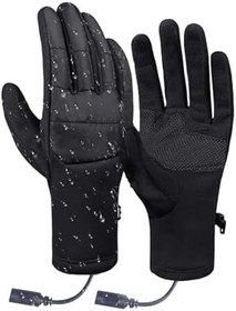 Resim Isıtmalı İş Eldivenleri,Kaymaz Kışlık Elektrikli Eldivenler - Dokunmatik Ekran Uyumlu USB Isıtma Eldiven Ve El Isıtıcılar - Kış Kayak Yürüyüş Çalışma Snowboard Sporlar Ve Kızak İçin 