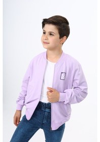 Resim Toontoy Erkek Çocuk Baskılı Hırka Lila 