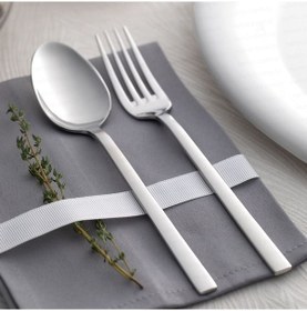 Resim Nehir Dalyan Sade 6 Kişilik 36 Parça Çatal Kaşık Bıçak Takımı Gümüş 