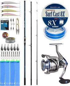 Resim Yekoutdoor Profesyonel Olta Seti Shimano Kamış Alivio Surf T 450 Bx-g 4,50m 225g 3pc&okuma Safina Pro 8000 Olta Makinesi 