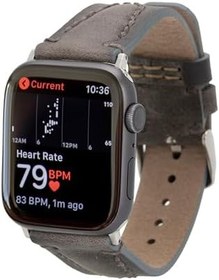 Resim BloomStrap Avilla Sandy Gray Hakiki Deri Apple Watch Kayışı-44/45/46/49mm 