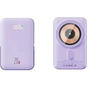 Resim Ally Q15 PD 20 W Magsafe Uyumlu Hızlı Şarj 10000 mAh Powerbank Standlı - Mor 