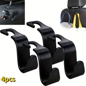 Resim Motosiklet Araba Koltuk Başlığı Askısı Depolama Çantası El Çantası Cüzdan Klipsi Ceket Tutucu Araba Siyah S-tipi Çıkarılabilir Başlık Direkt Kurulum, Araba Askısı Koltuk Geri Yaratıcı Askı İç Mekan Çok Fonksiyonlu Araç Aksesuarları Araba Koltuk Başlığı Askısı 