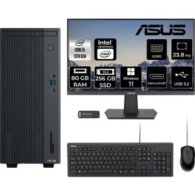 Resim Asus Expertcenter P500 Mini Tower Intel Core I5 13420H 80GB 256GB SSD 23.8" Fhd Monitör W11H Masaüstü Bilgisayar & Per4 USB Bellek P500I58512B0DMNT381 