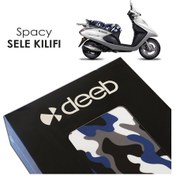 Resim Deeb Honda Spacy Kamuflaj Sele Kılıfı Lacivert Beyaz 