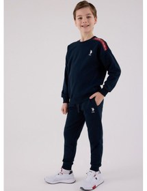 Resim U.S. Polo Assn. Lisanslı Erkek Çocuk Alt Üst 2 Parça Eşofman Takımı Us2202 Lacivert 