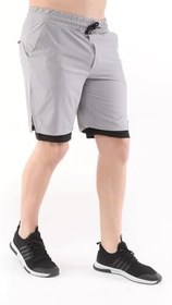 Resim Ghassy Co. Erkek Running Hızlı Kuruma Micropolyester Arka Fermuar Cepli Ve Havlu Halkalı Antrenman Futbol Fitness Kısa Taytlı Şort 