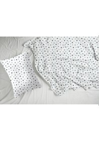 Resim Lüks Ranforce Kumaşından Tek Kişilik Nevresim Seti %100 Pamuk / 63 Tel Beyaz - Siyah 