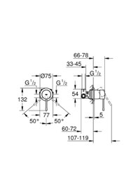 Resim Grohe Essence 29197000 Ankastre Duş Bataryası Krom Gri 