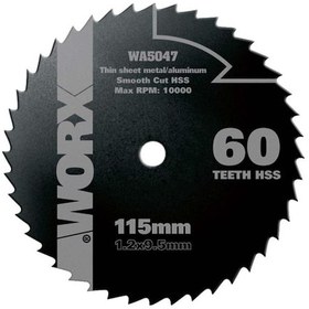 Resim WORX WA5047 115x9,5mm Alüminyum, PVC, Sac Kesme, Daire Testere Bıçağı 