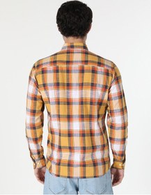 Resim Colin's Regular Fit Kareli Erkek Sarı Uzun Kol Gömlek CL1059563_Q1.V1_YLS Turuncu 
