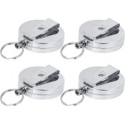 Resim Praise6 4 Adet Geri Çekilebilir Olta Hattı Kesici Anahtarlık Karabina Makaraları Anahtarlık Zincirleri 60CM Kordon ve 2.5cm Bölünmüş Halka (Yurt Dışından) 