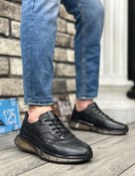 Resim BOA BA0324 İçi Dışı Hakiki Deri Rahat Taban Siyah Sneakers Casual Erkek Ayakkabı 