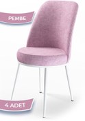 Resim Canisa Concept Canisa Dexa Serisi 1.sınıf Yemek Ve Mutfak Sandalyesi , 4 Adet , Pembe , Ayaklar Beyaz 