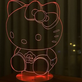 Resim Hello Kitty Figürlü Dekoratif Hediye Led Masa Lambası | BYLAMP 