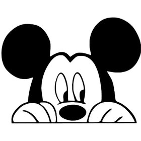 Resim habune Camdan Bakan Mickey Sticker 10 X 8 Cm 