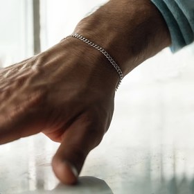 Resim Erkek Minimalist Paslanmaz Çelik Bilezik - Şık Zincir Tasarımı, Günlük Kıyafetler İçin Dayanıklı ve Şık, Günlük Aksesuar|Minimalist Bilezik|Dayanıklı Bilezik 