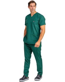 Resim Zarf Yaka Erkek Takım - 58 Yeşil-6528 