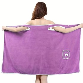 Resim 1 adet Ultra-Kompakt ve Yumuşak Ayarlanabilir Cep Olmadan Banyo Bornuzu, Yay Detaylı - Yüksek Emici Hızlı Kuruyan Havlu Sarımı, Kamp, Plaj, Havuz, Sauna, Seyahat için Dayanıklı ve Çiziklere Dayanıklı - Makine Yıkanabilir, Banyo Havlusu, Plaj Gereksinimleri, Modern Tasarım, Çiziklere Dayanıklı Kumaş 