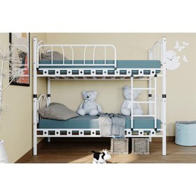 Resim Reyo Bella Genç Çocuk Yatak Odası Metal Ranza ve Karyola 90x190 