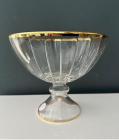 Resim Decorium Cam Kase Ayaklı 23,5 Cm Accademia Altın M06458-ab 