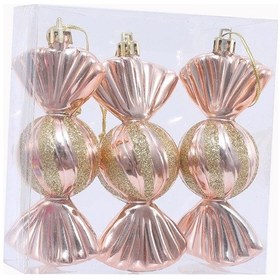 Resim Homyl 3x Yılbaşı Ağacı Asılı Süsler Charm Altın-gül 