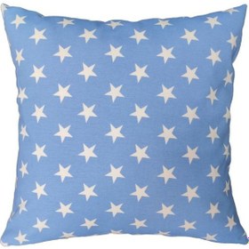 Resim Yıldız Desenli Mavi Yastık Kılıfı 43X43 Cm 